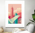 WTC NYC by Remko Heemskerk on GIANT ART - pink digital drawing