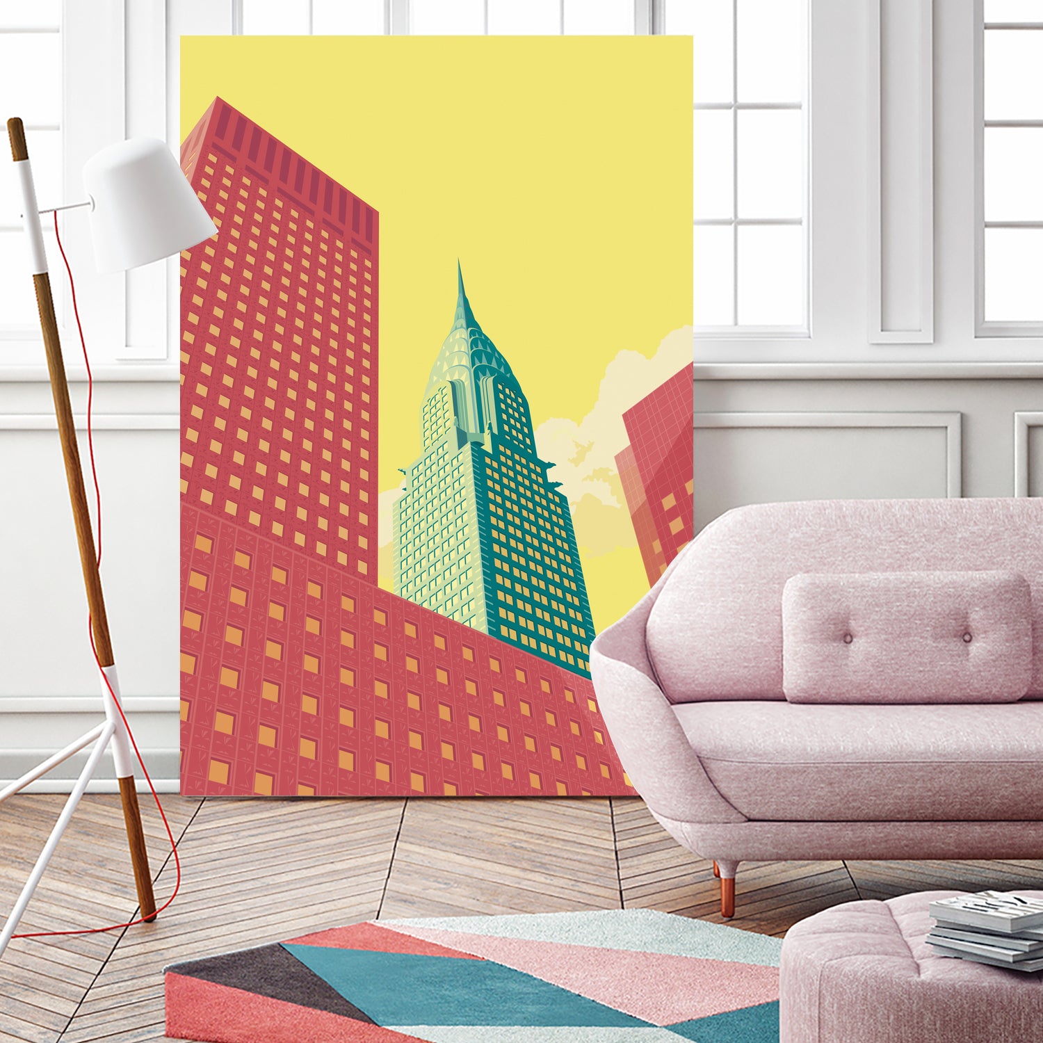 Chrysler Building NYC by Remko Heemskerk on GIANT ART - red digital drawing