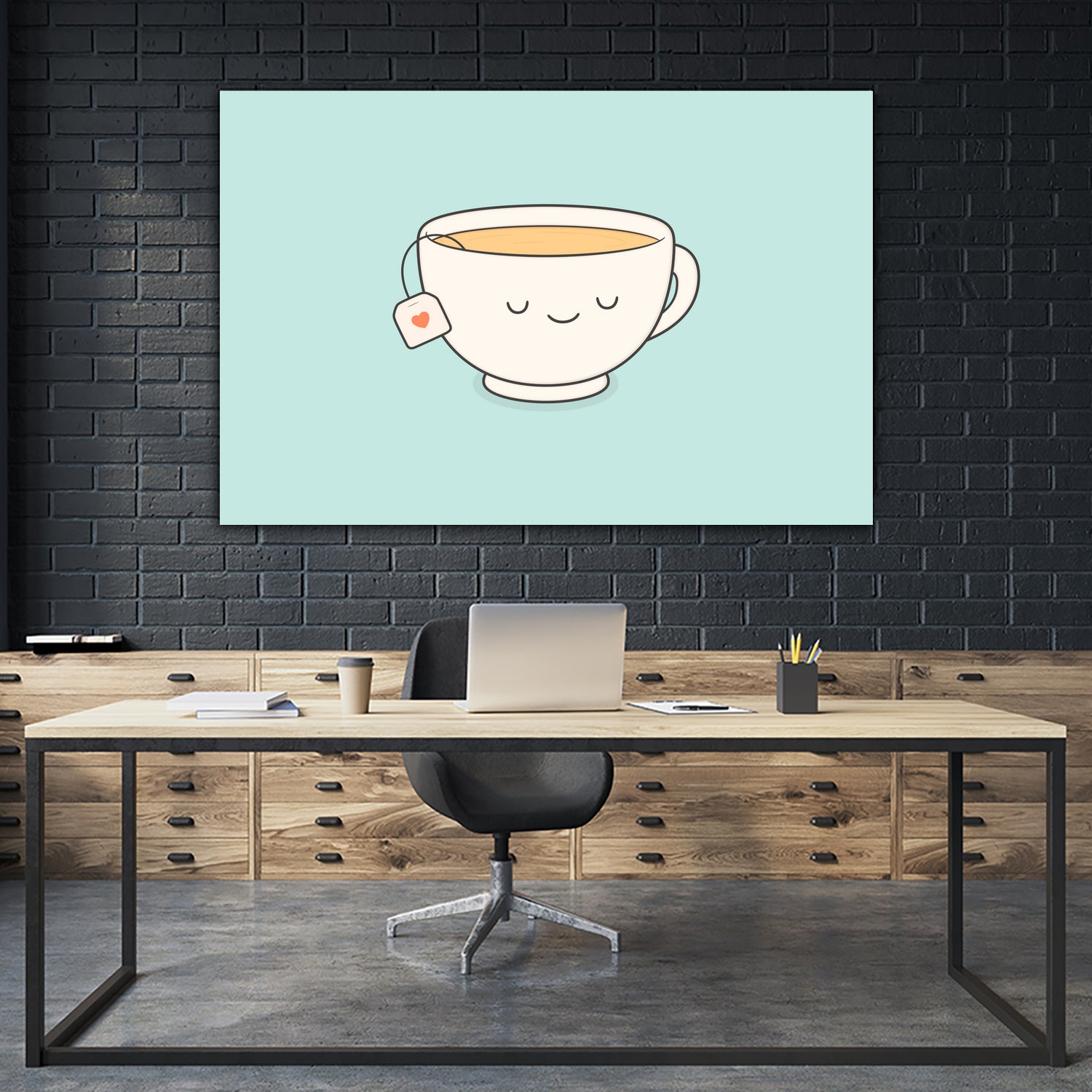 Teacup by Kim Vervuurt on GIANT ART - white digital drawing