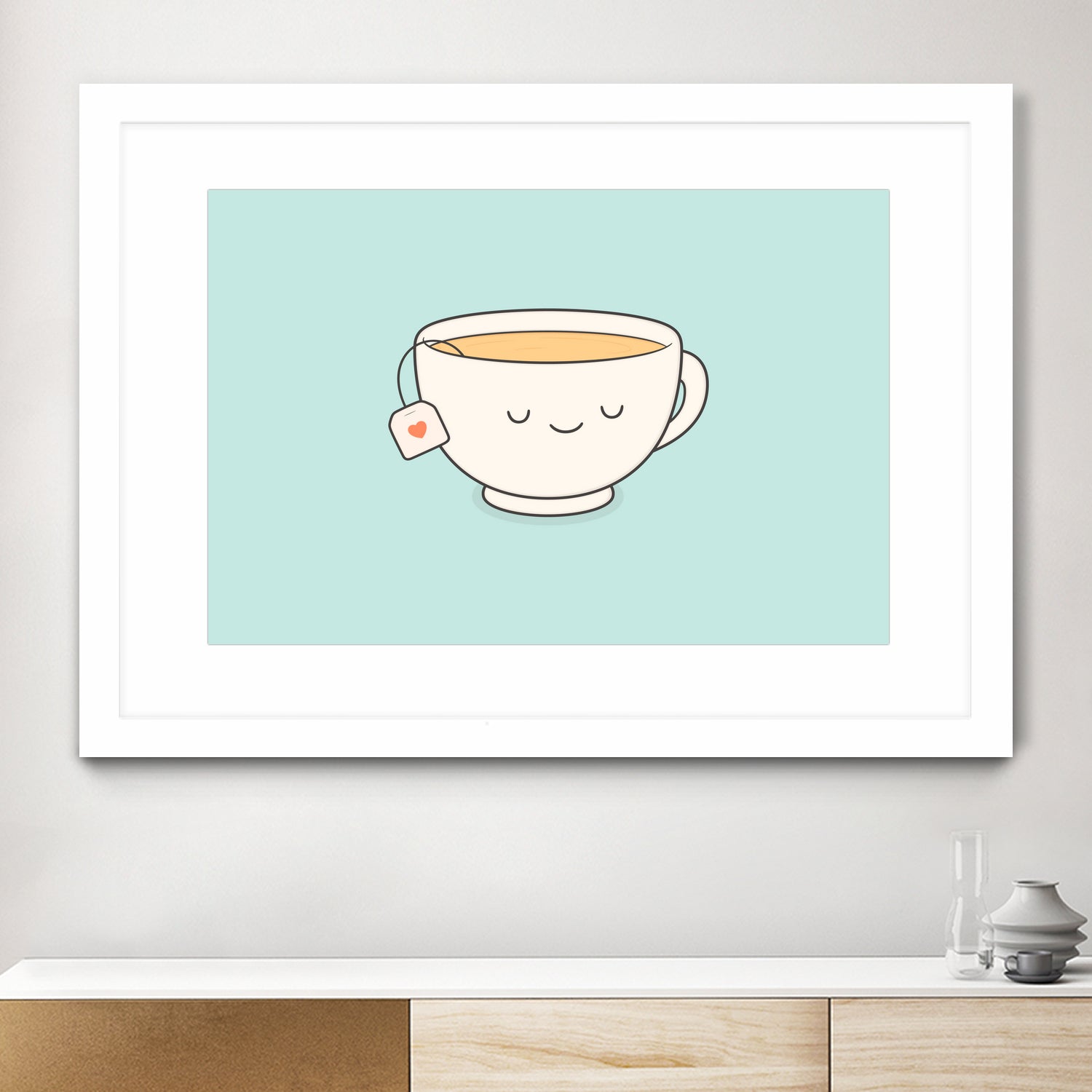 Teacup by Kim Vervuurt on GIANT ART - white digital drawing