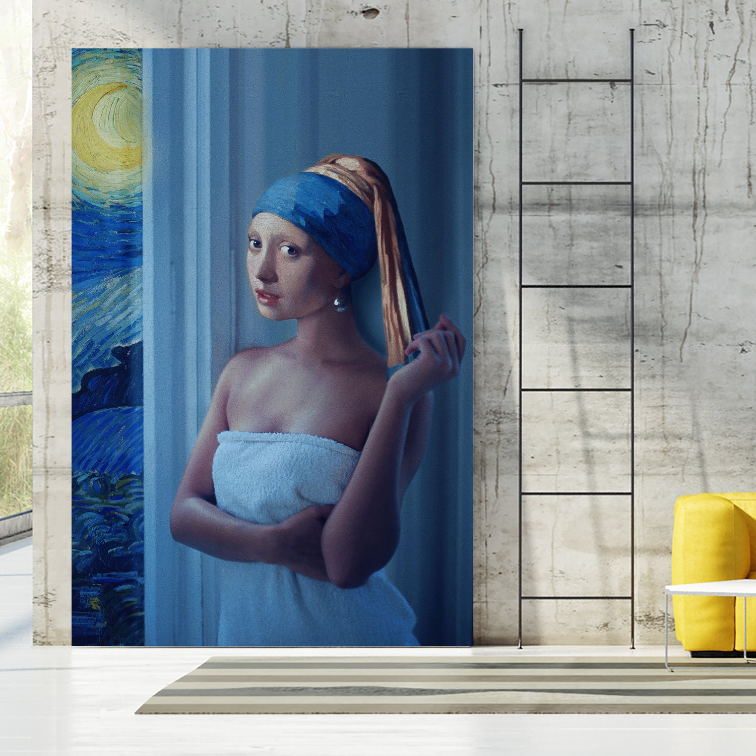 Starry Night Girl by Jonas Loose on GIANT ART - blue digital painting