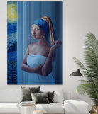 Starry Night Girl by Jonas Loose on GIANT ART - blue digital painting