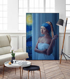 Starry Night Girl by Jonas Loose on GIANT ART - blue digital painting