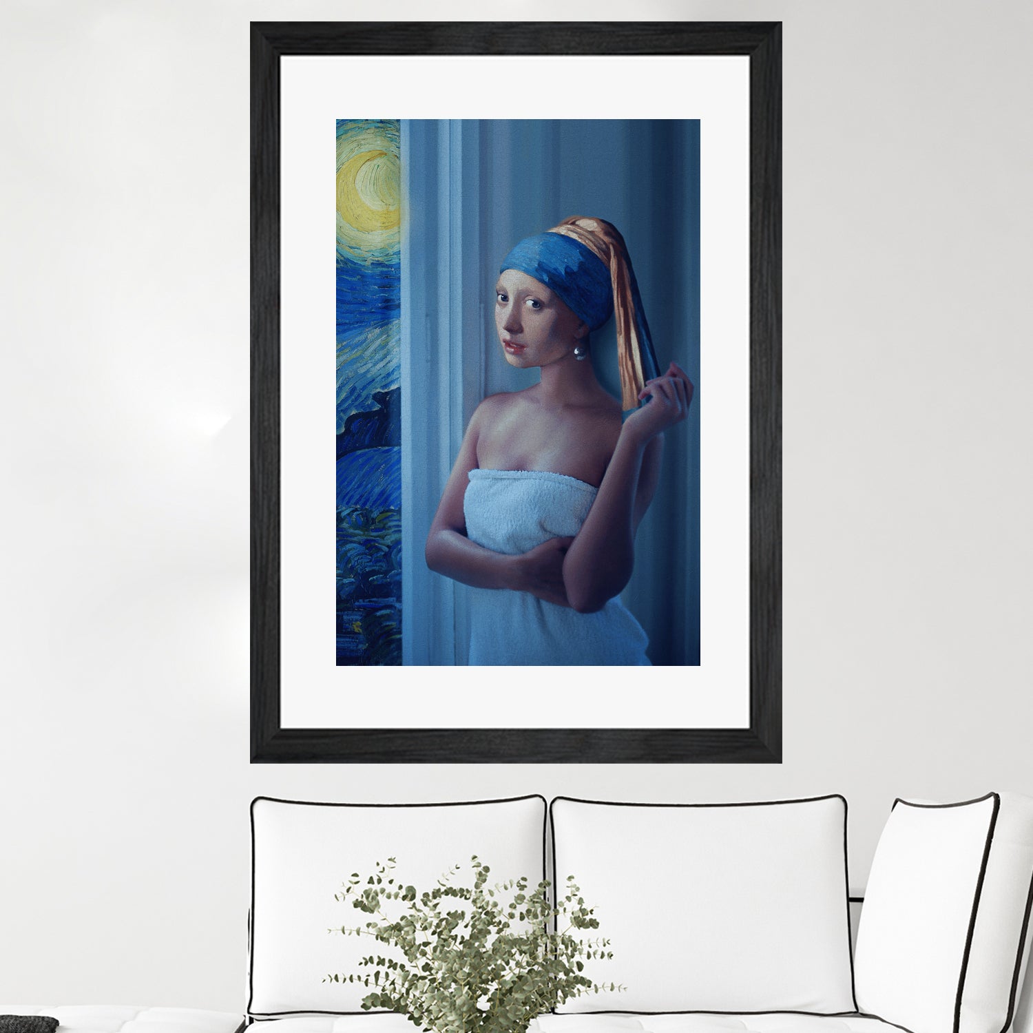 Starry Night Girl by Jonas Loose on GIANT ART - blue digital painting