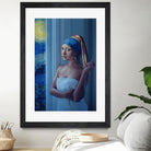 Starry Night Girl by Jonas Loose on GIANT ART - blue digital painting