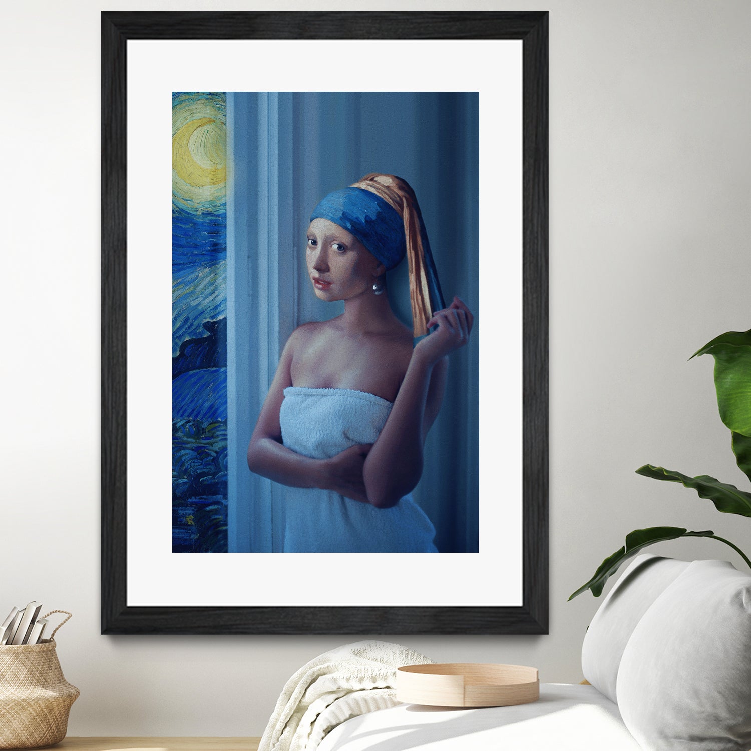 Starry Night Girl by Jonas Loose on GIANT ART - blue digital painting