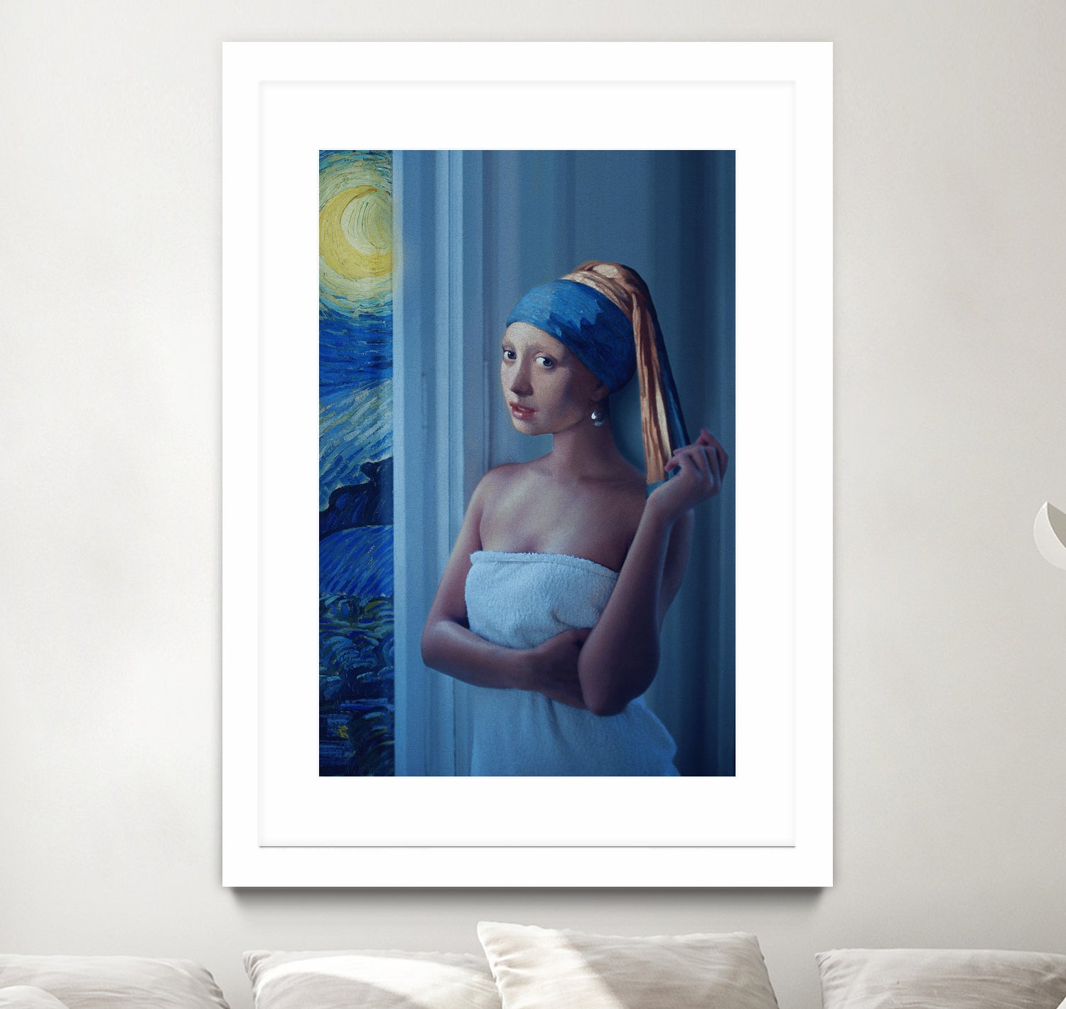 Starry Night Girl by Jonas Loose on GIANT ART - blue digital painting