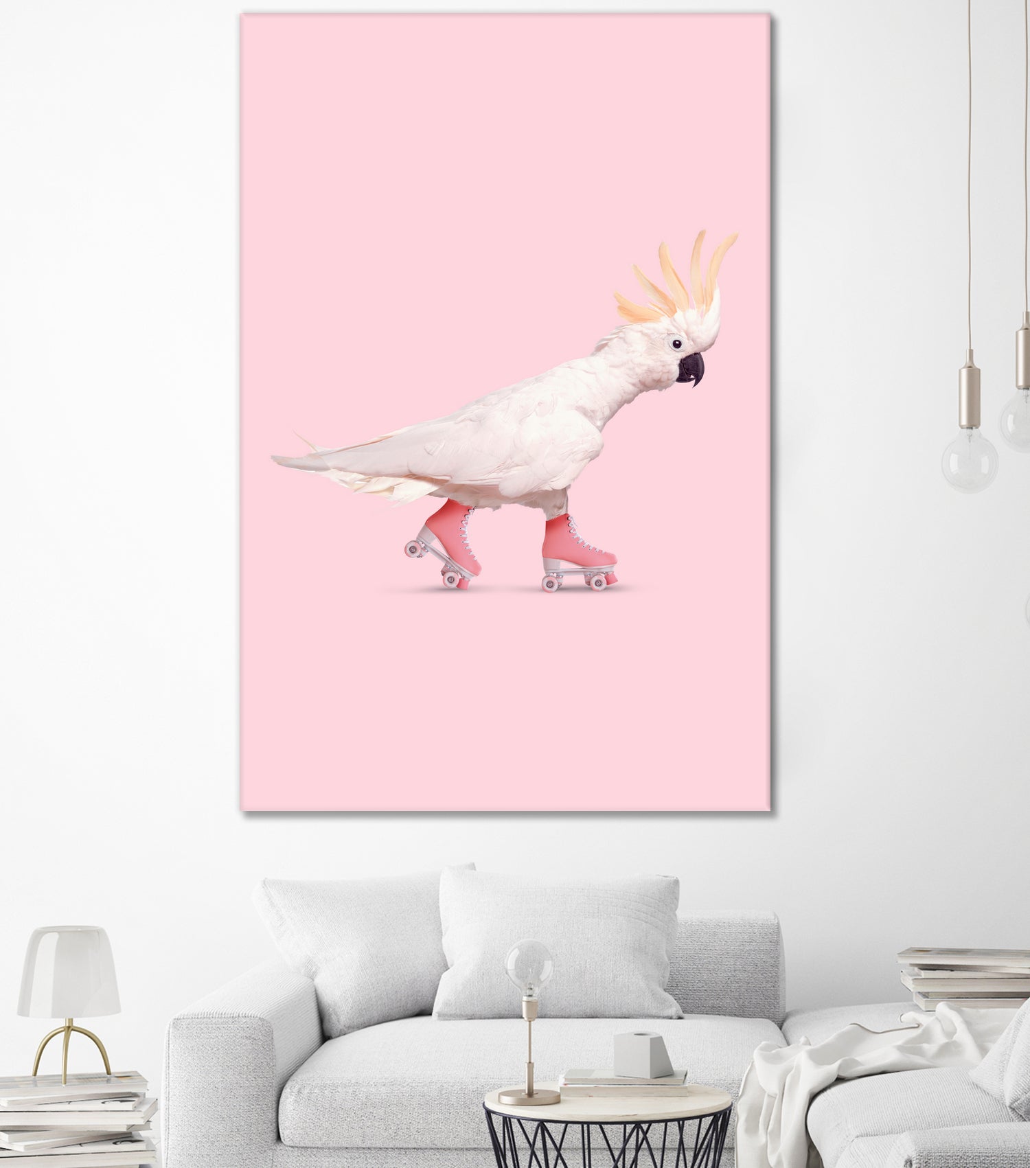 Rollerskating Cockatoo by Jonas Loose on GIANT ART - pink photo manipulation