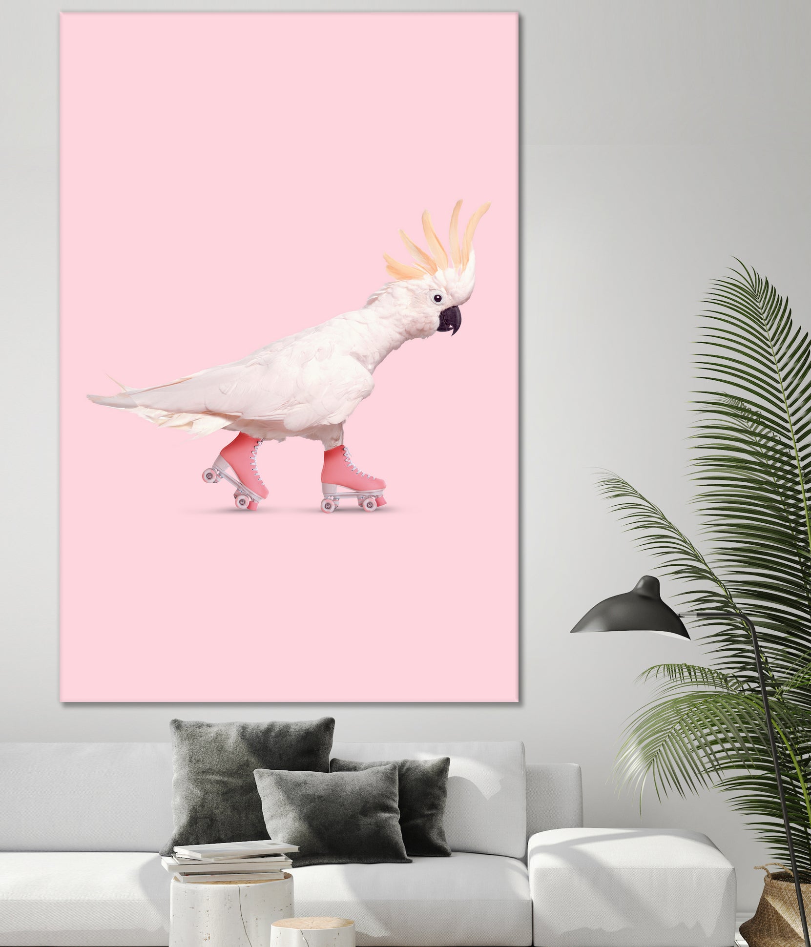 Rollerskating Cockatoo by Jonas Loose on GIANT ART - pink photo manipulation