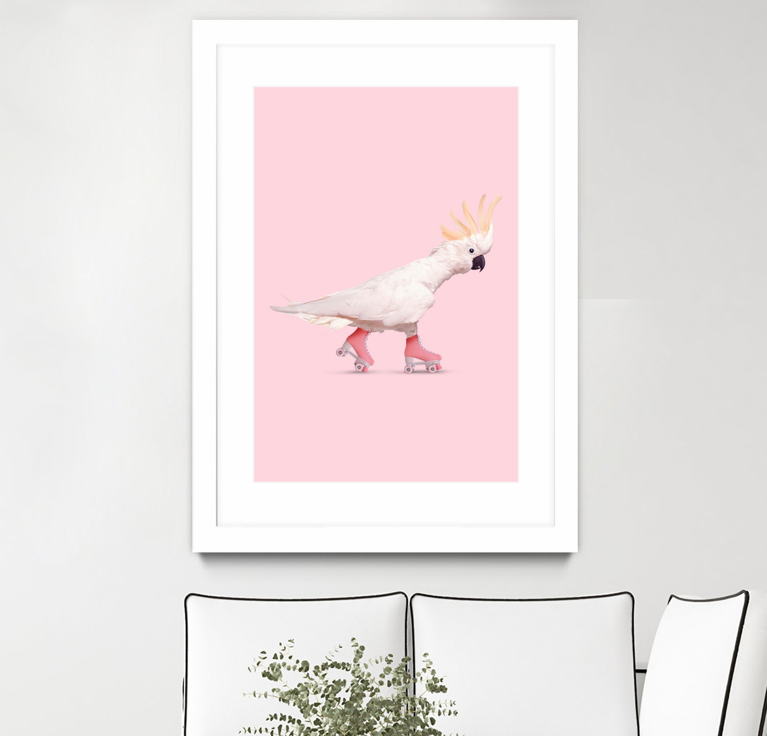 Rollerskating Cockatoo by Jonas Loose on GIANT ART - pink photo manipulation