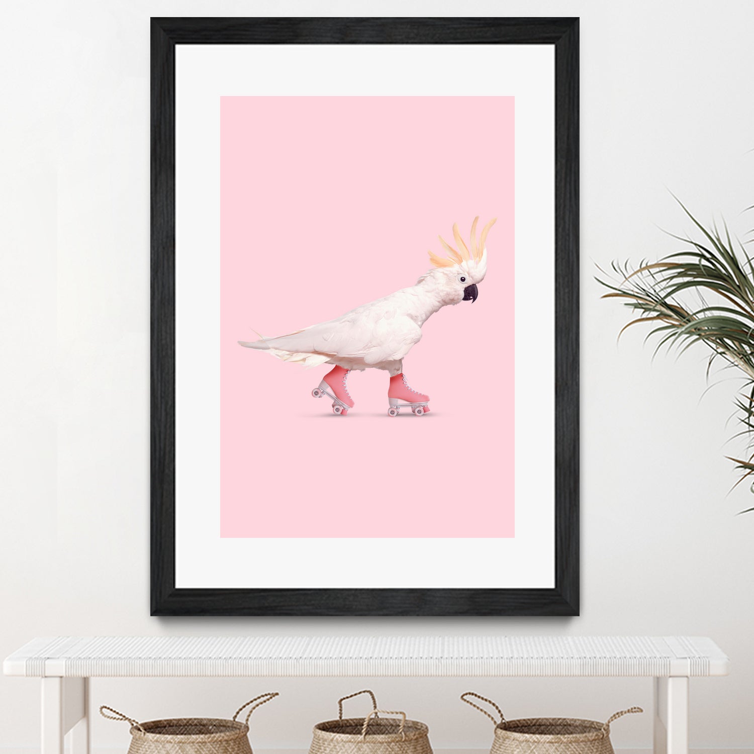 Rollerskating Cockatoo by Jonas Loose on GIANT ART - pink photo manipulation