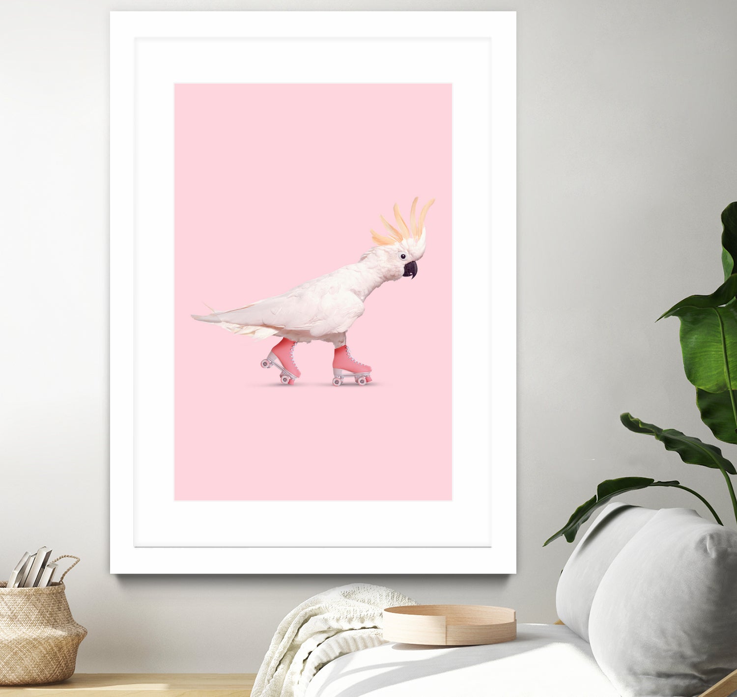 Rollerskating Cockatoo by Jonas Loose on GIANT ART - pink photo manipulation