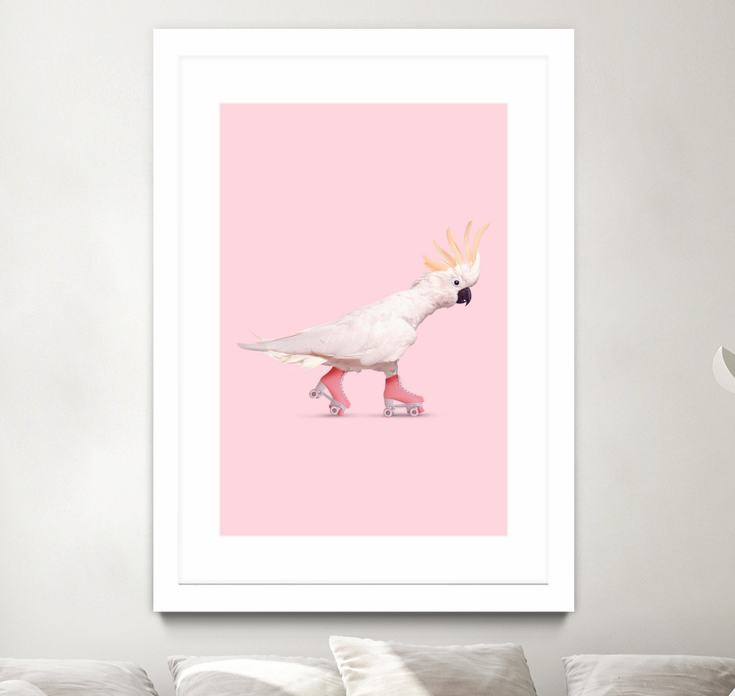 Rollerskating Cockatoo by Jonas Loose on GIANT ART - pink photo manipulation