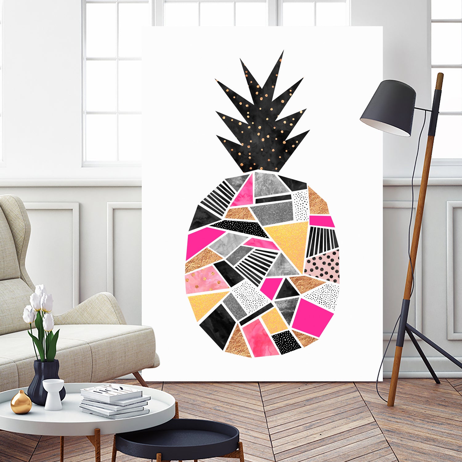 Pretty Pineapple by Elisabeth Fredriksson on GIANT ART - pink digital painting