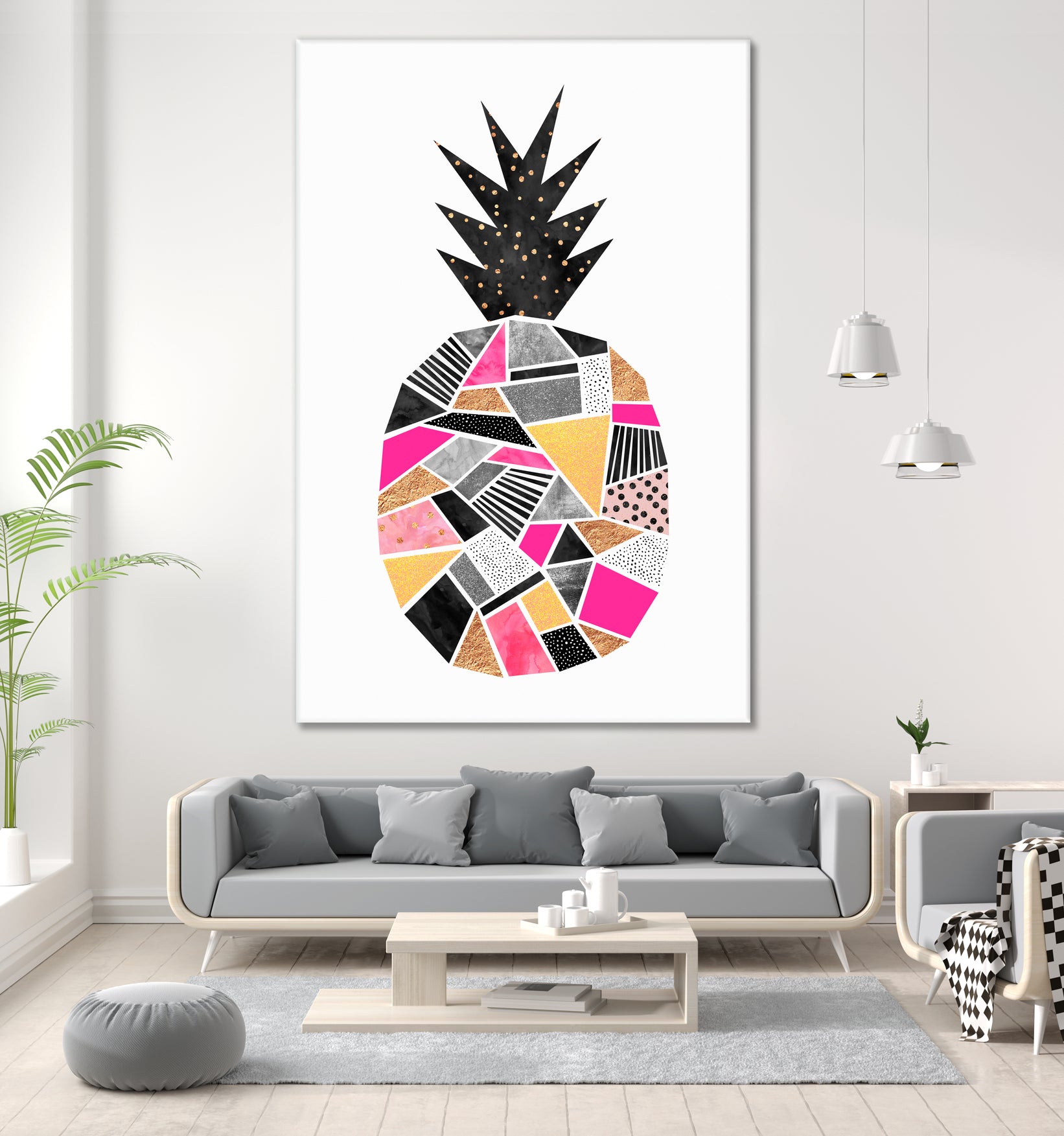 Pretty Pineapple by Elisabeth Fredriksson on GIANT ART - pink digital painting