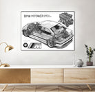 BMW M3 e36 CUTAWAY by steve pearcy on GIANT ART - white digital painting