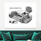 BMW M3 e36 CUTAWAY by steve pearcy on GIANT ART - white digital painting