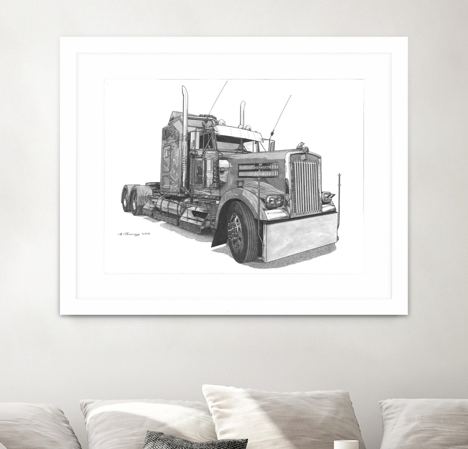 Redbubble Kenworth W900 by steve pearcy on GIANT ART - white digital painting