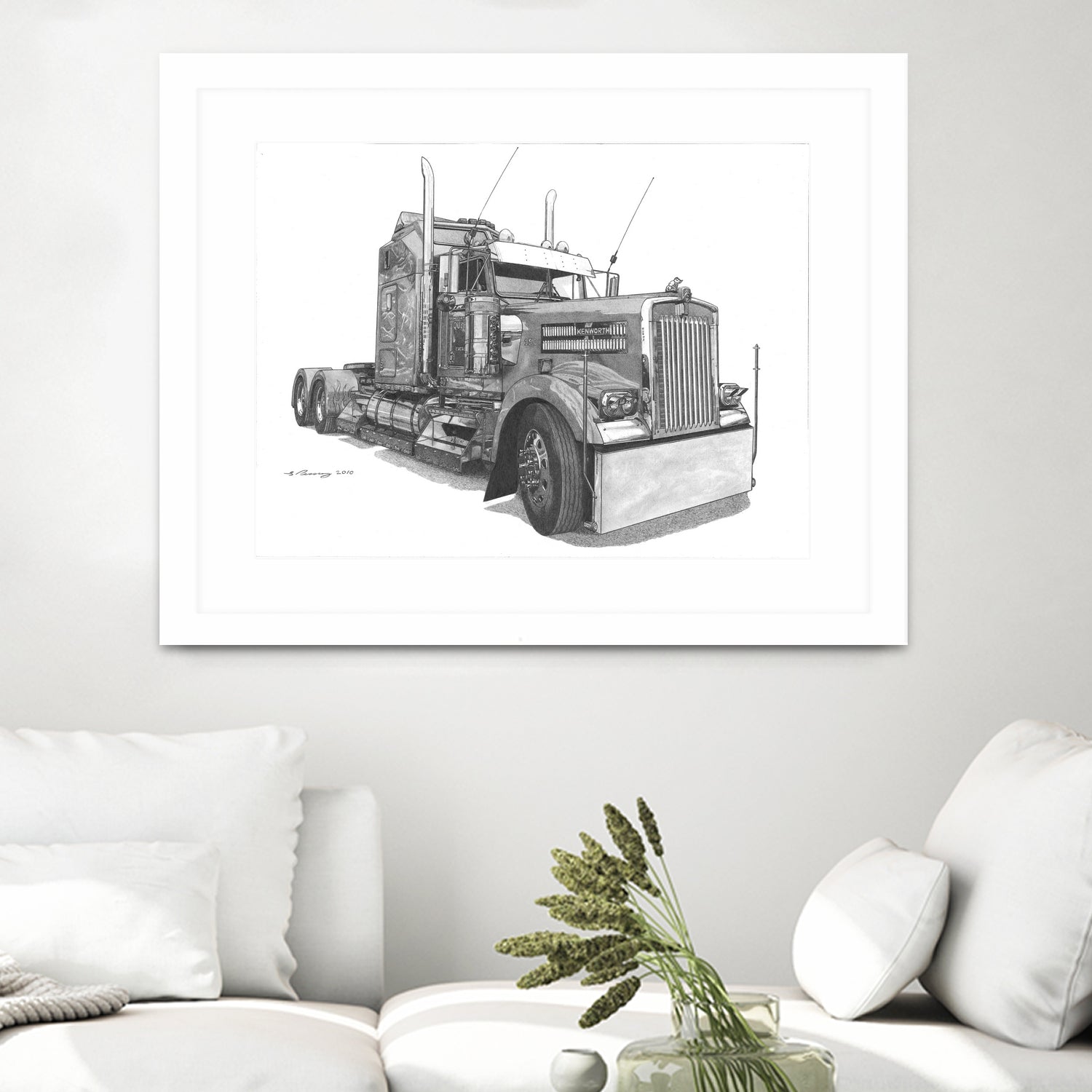 Redbubble Kenworth W900 by steve pearcy on GIANT ART - white digital painting