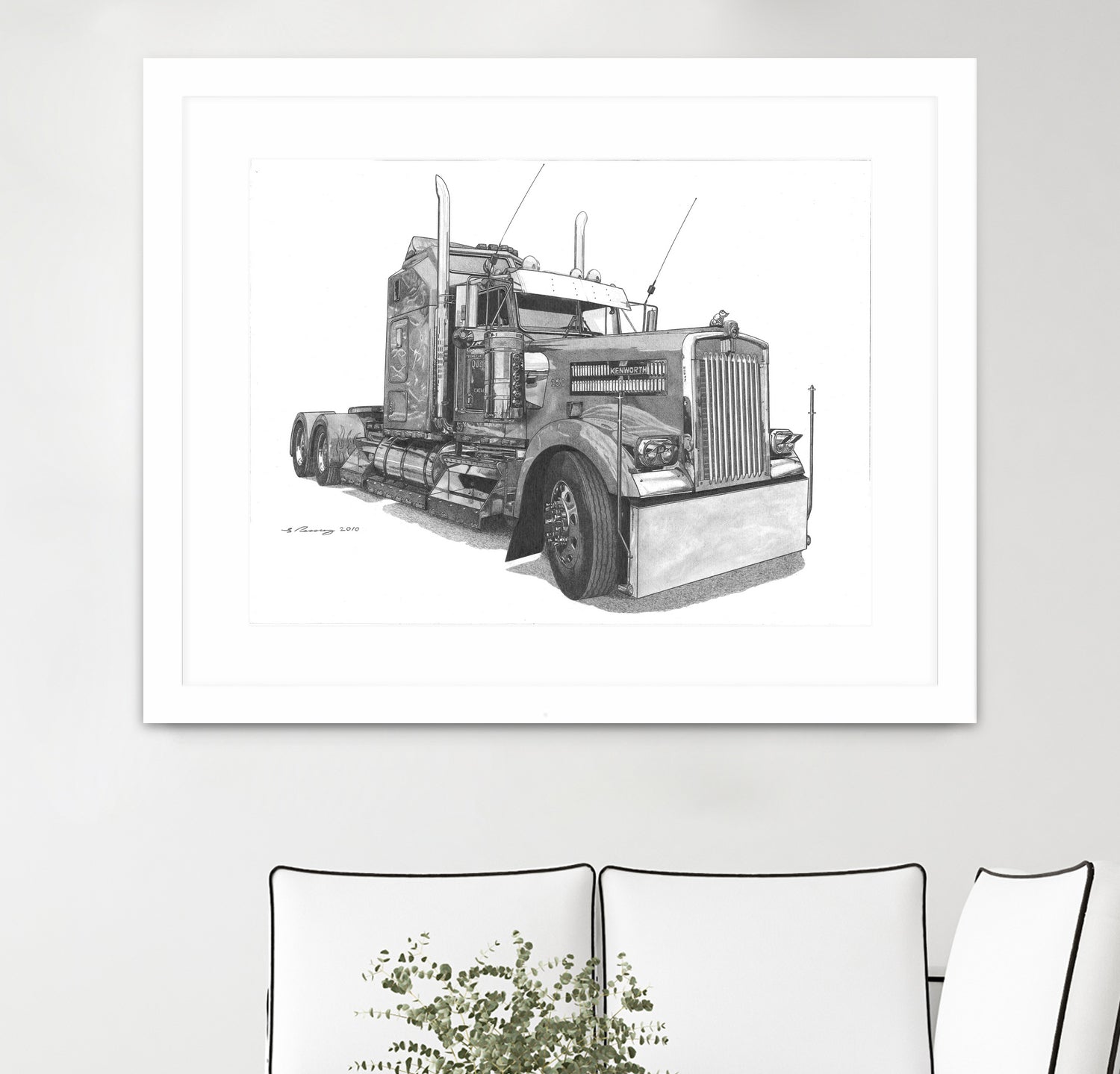 Redbubble Kenworth W900 by steve pearcy on GIANT ART - white digital painting