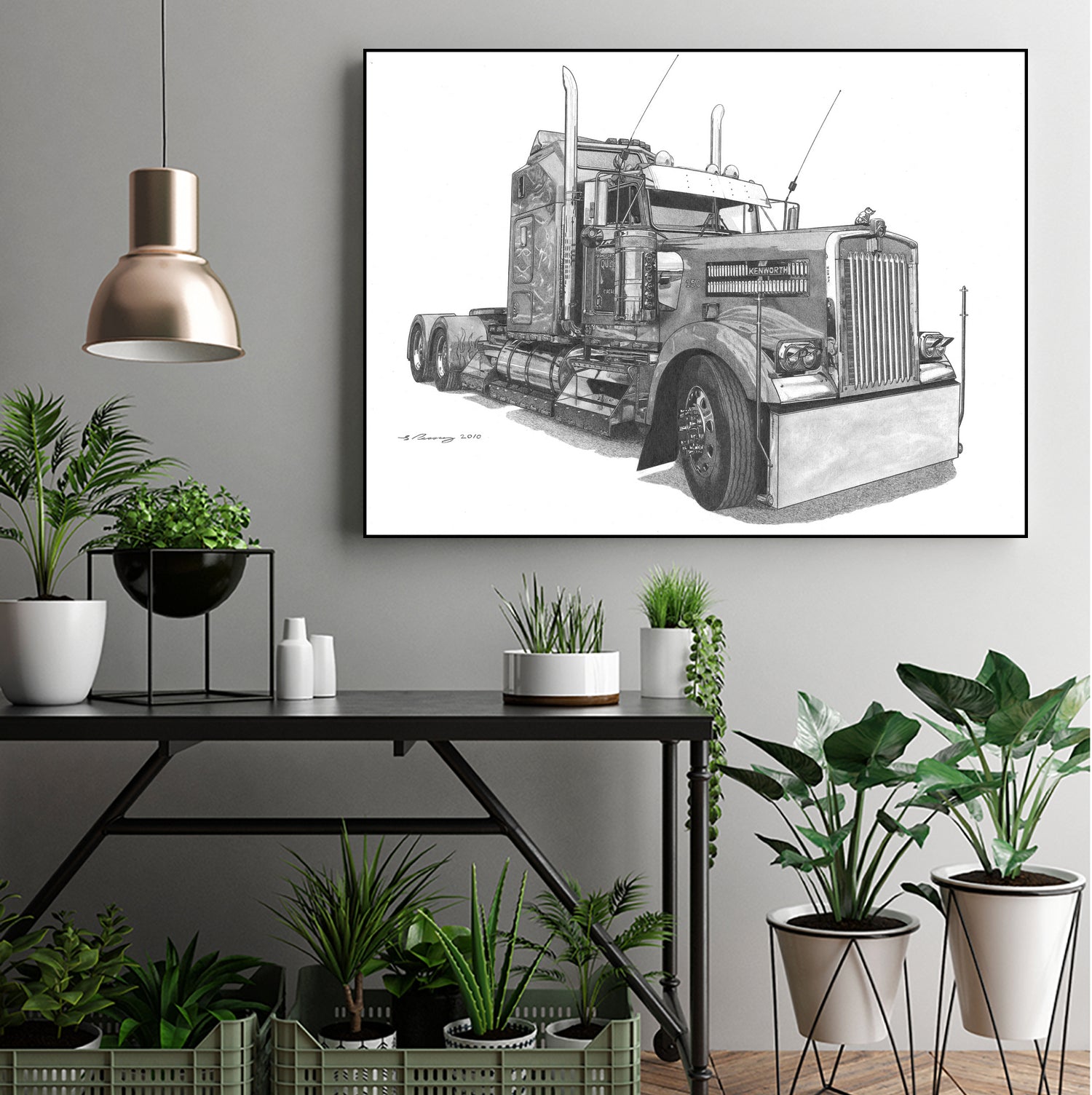 Redbubble Kenworth W900 by steve pearcy on GIANT ART - white digital painting