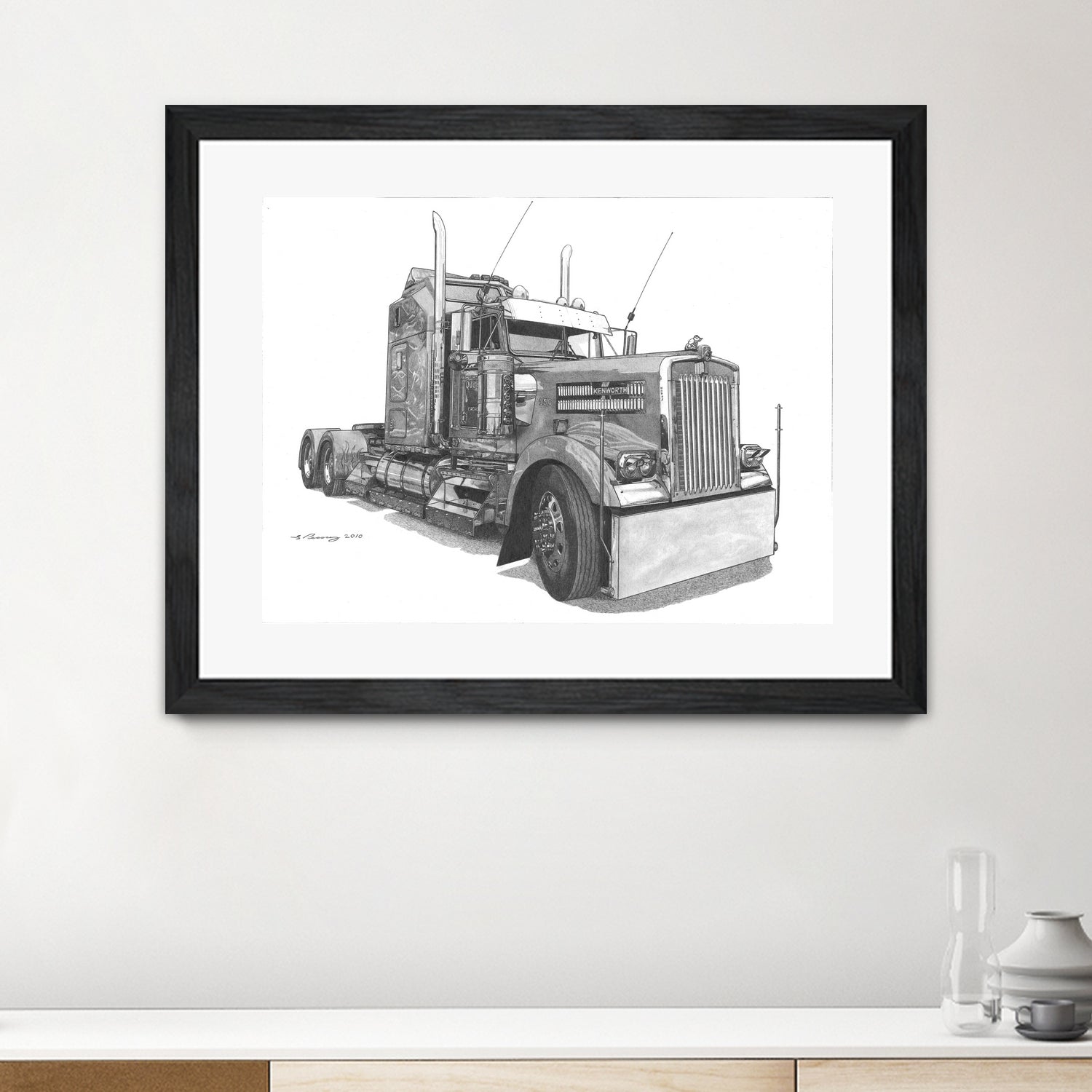 Redbubble Kenworth W900 by steve pearcy on GIANT ART - white digital painting