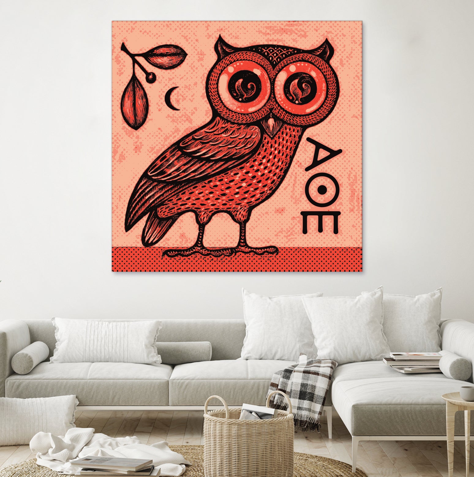 Athena's Owl by Scott Partridge on GIANT ART - red mixed media