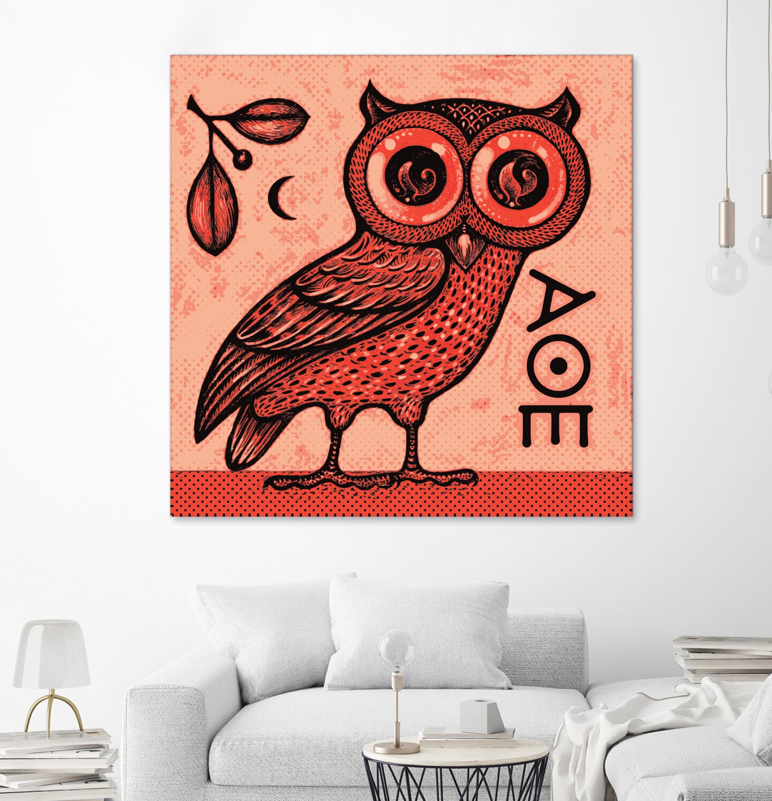 Athena's Owl by Scott Partridge on GIANT ART - red mixed media