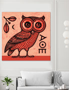 Athena's Owl by Scott Partridge on GIANT ART - red mixed media