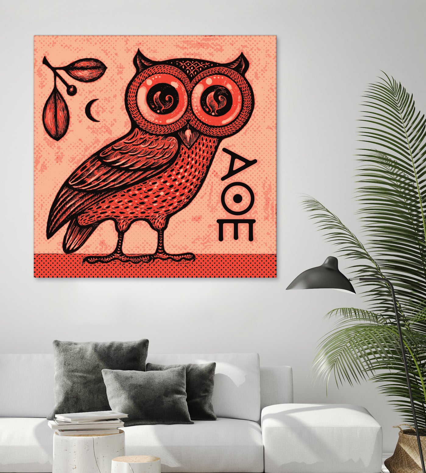 Athena's Owl by Scott Partridge on GIANT ART - red mixed media