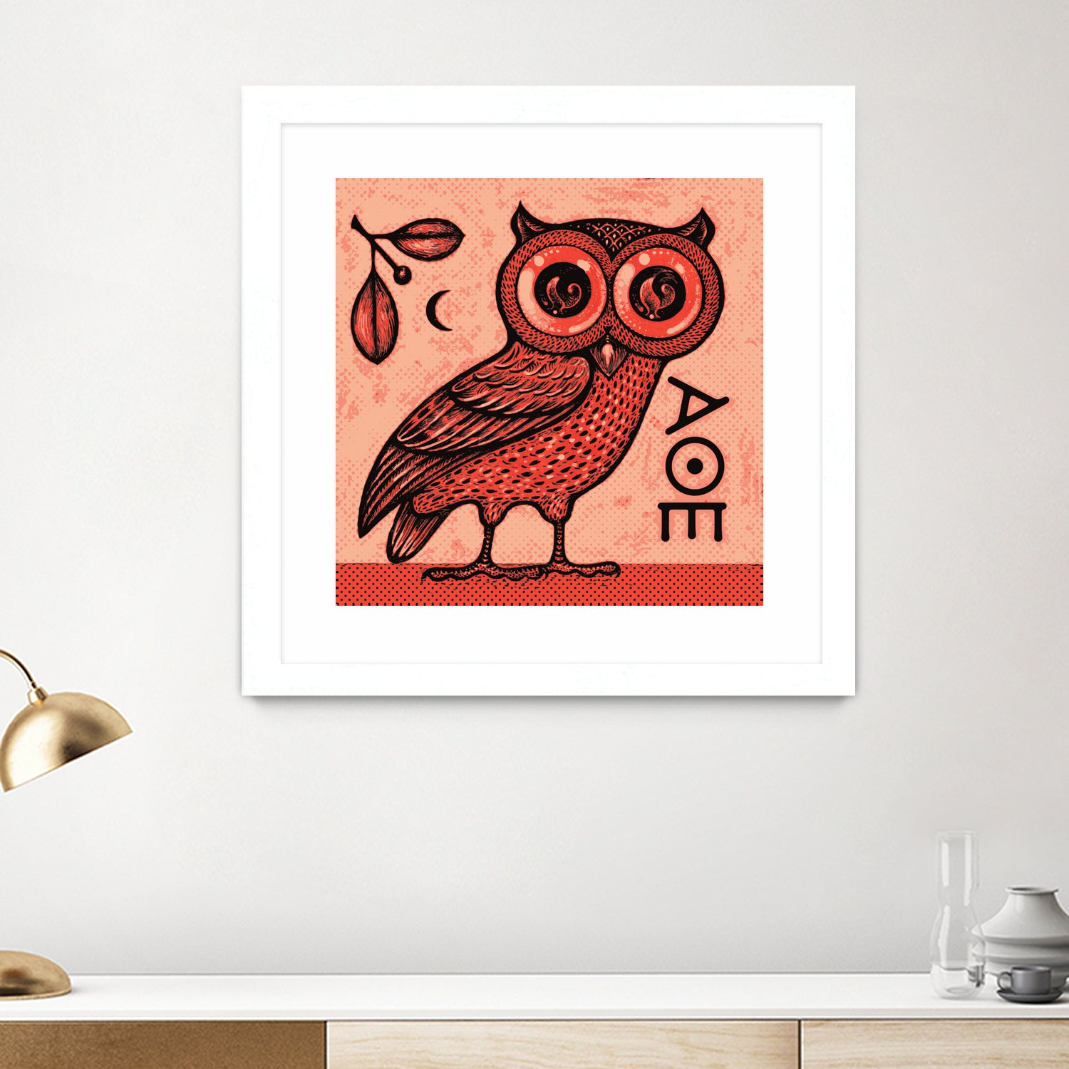 Athena's Owl by Scott Partridge on GIANT ART - red mixed media