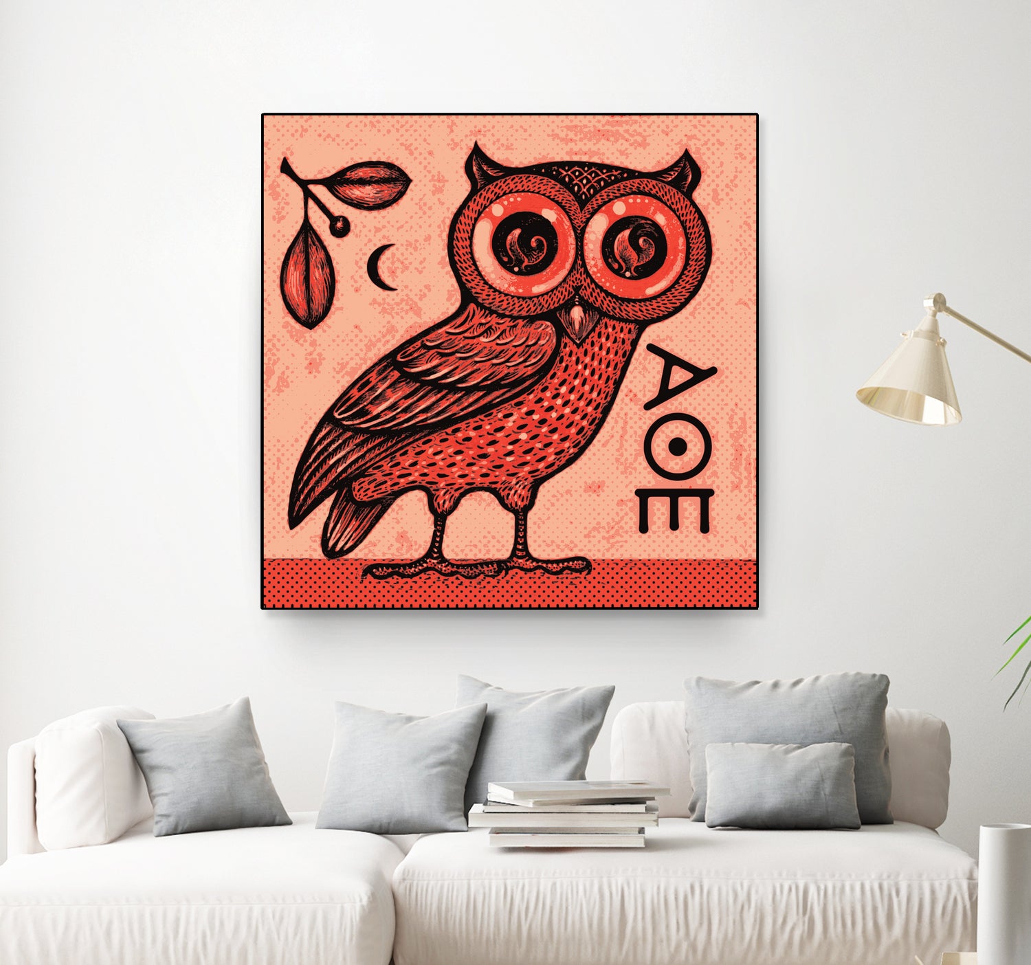 Athena's Owl by Scott Partridge on GIANT ART - red mixed media