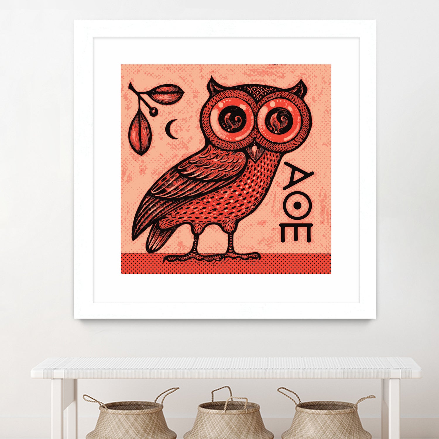 Athena's Owl by Scott Partridge on GIANT ART - red mixed media