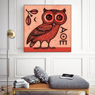 Athena's Owl by Scott Partridge on GIANT ART - red mixed media