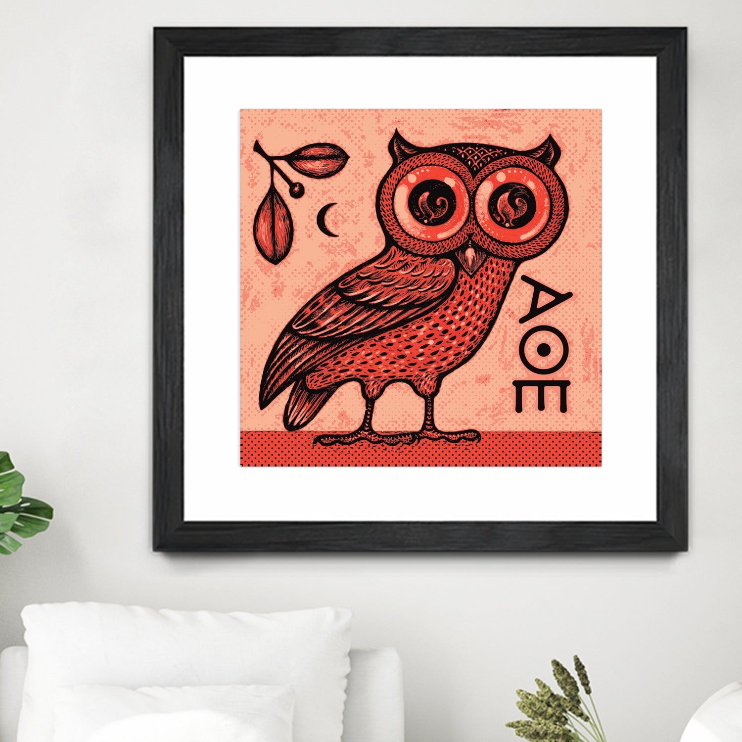 Athena's Owl by Scott Partridge on GIANT ART - red mixed media