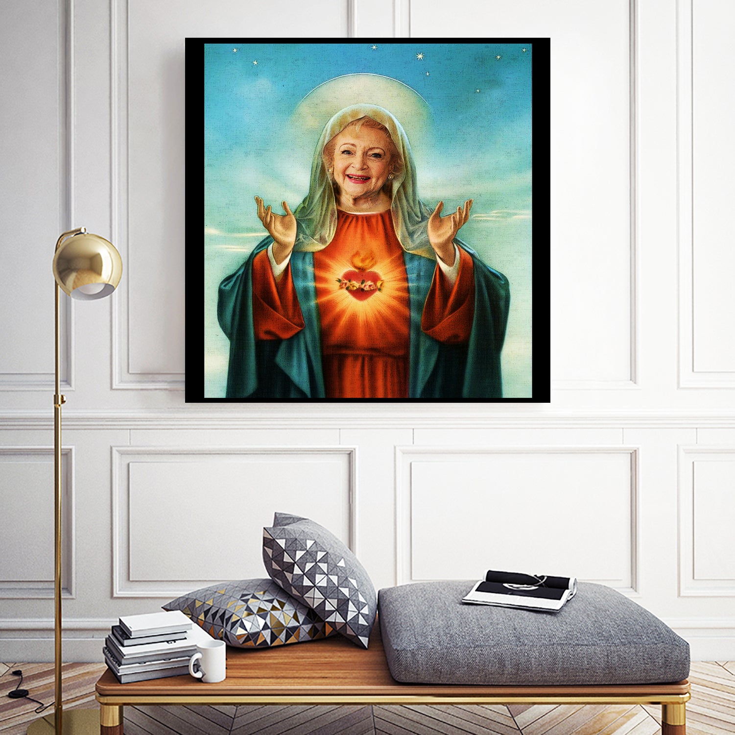 The Golden Girls Betty White Jesus Christ by Nguyet Nguyen Thi Bich on GIANT ART - white digital drawing