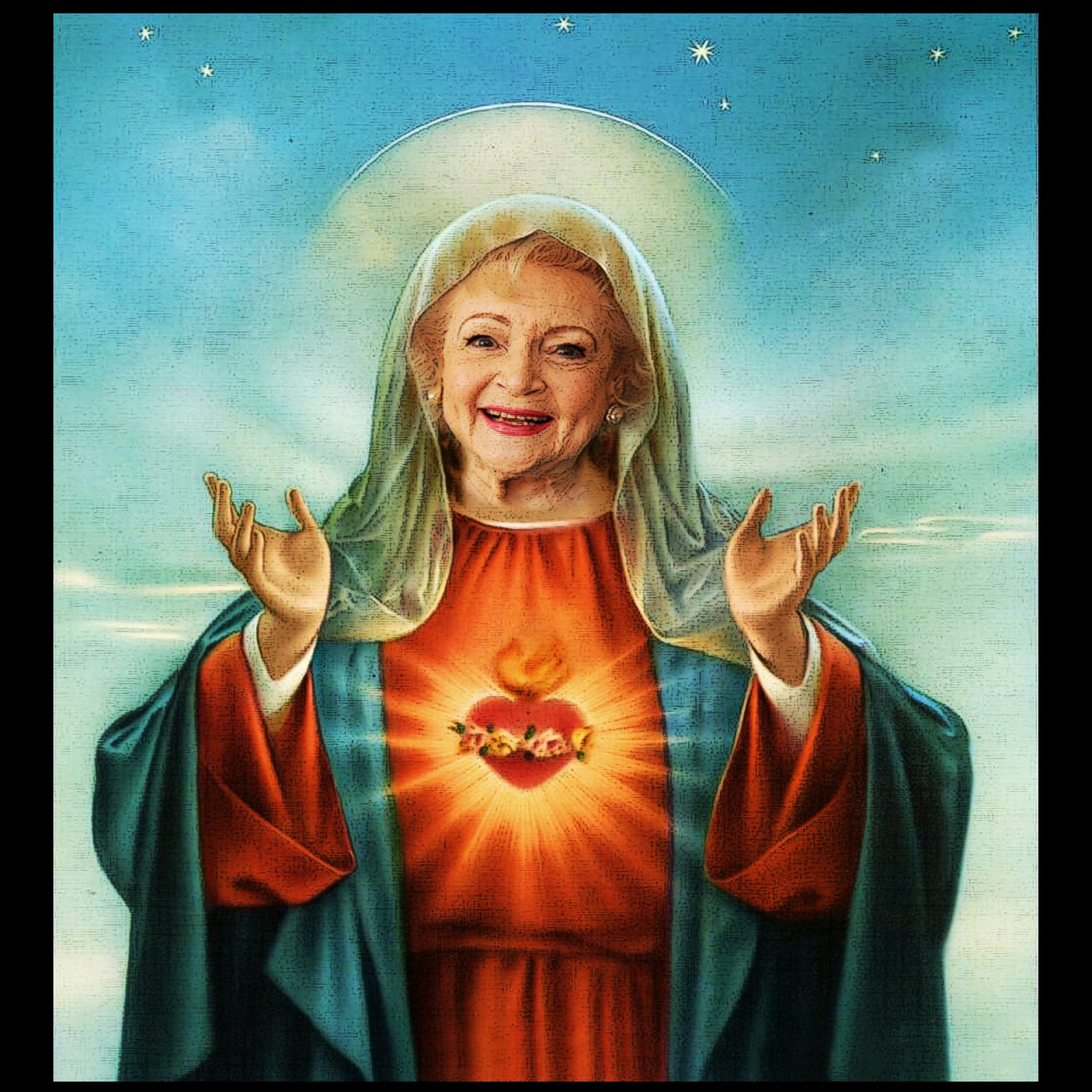 The Golden Girls Betty White Jesus Christ by Nguyet Nguyen Thi Bich on GIANT ART - white digital drawing