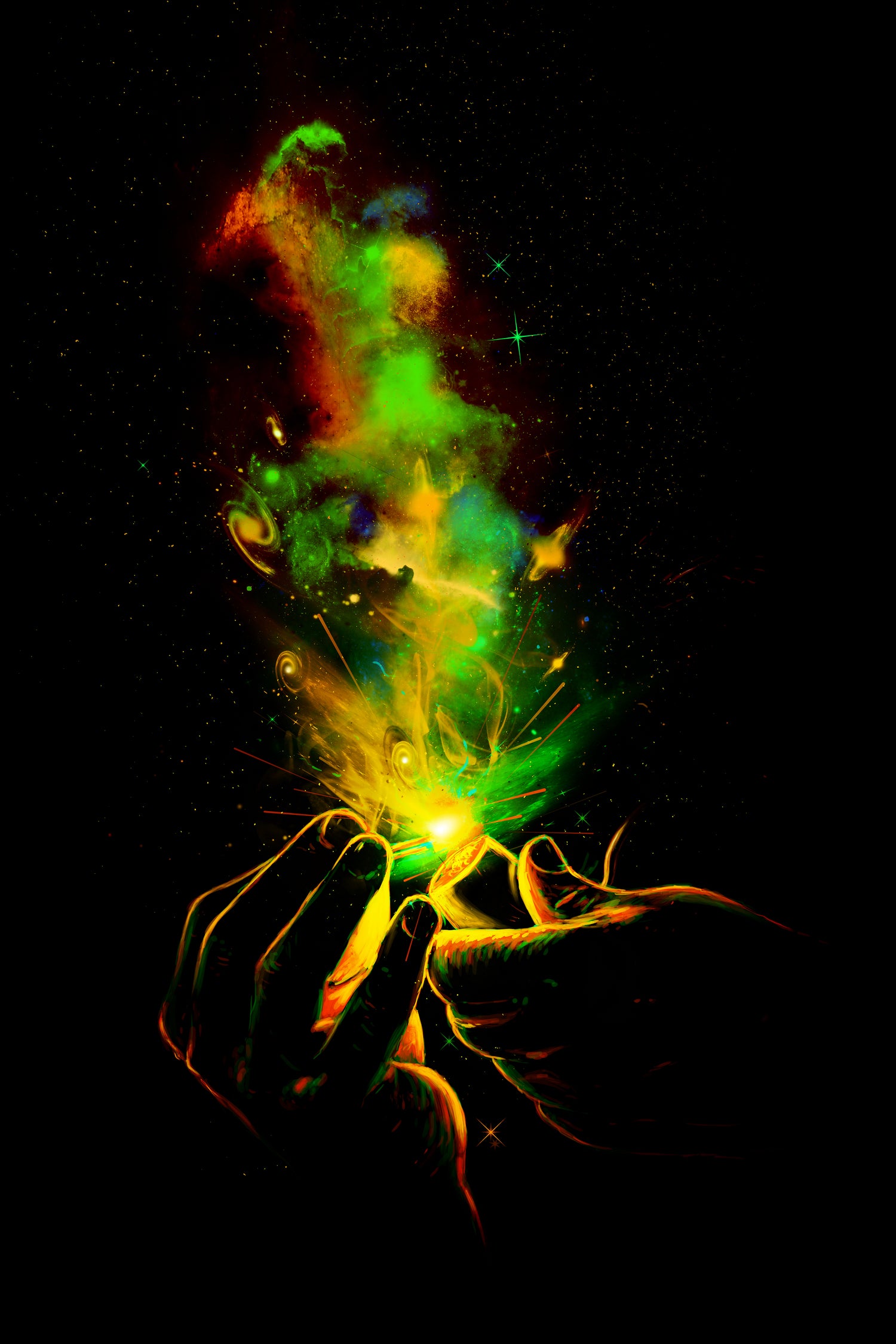 Light It Up by Francis Mi Oza on GIANT ART - green digital drawing