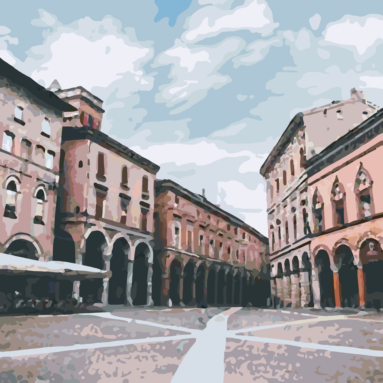 Bologna, Italy by Katarina Kasom on GIANT ART - orange digital painting