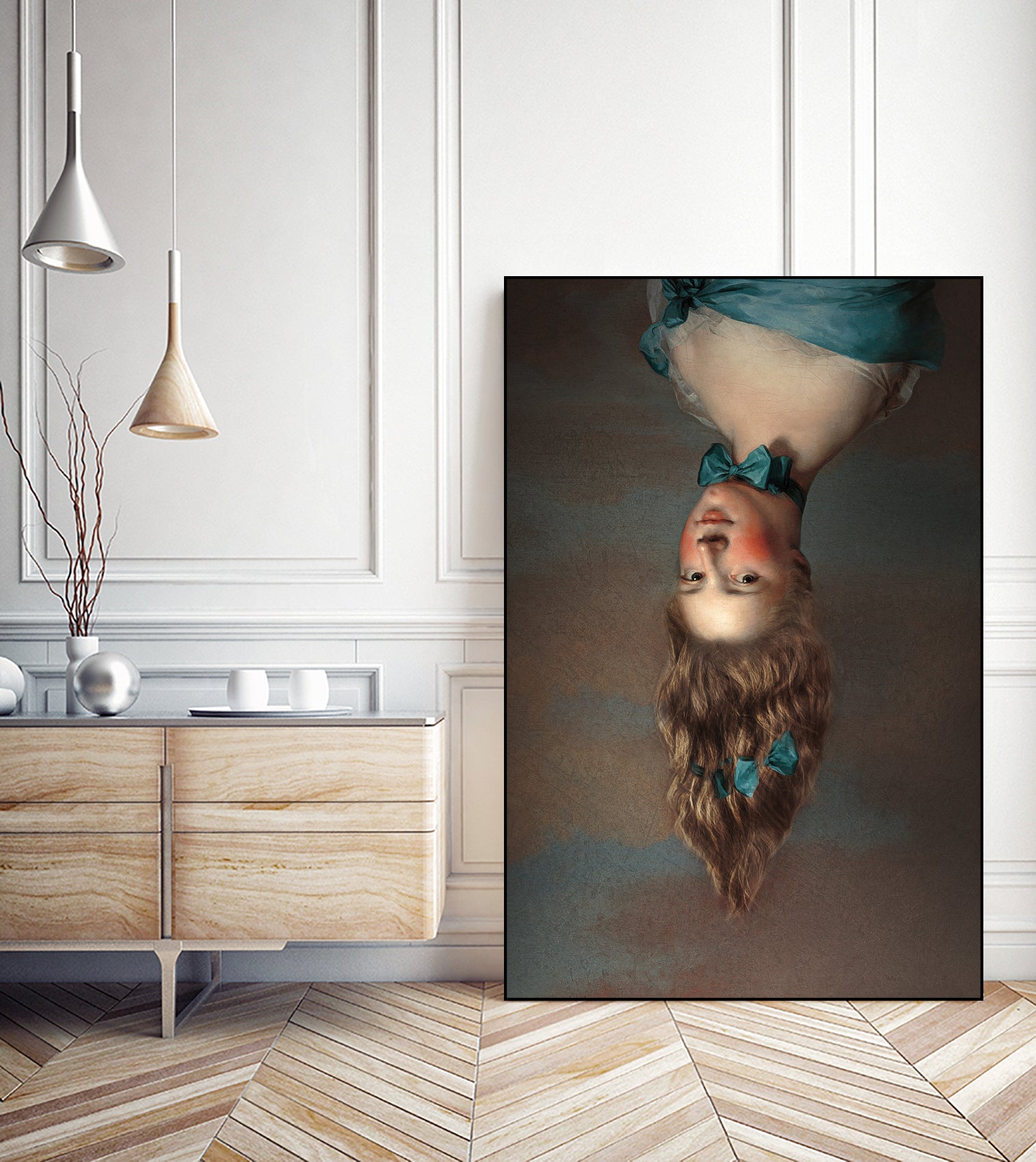 Upside Down Girl by Jonas Loose on GIANT ART - blue photo manipulation