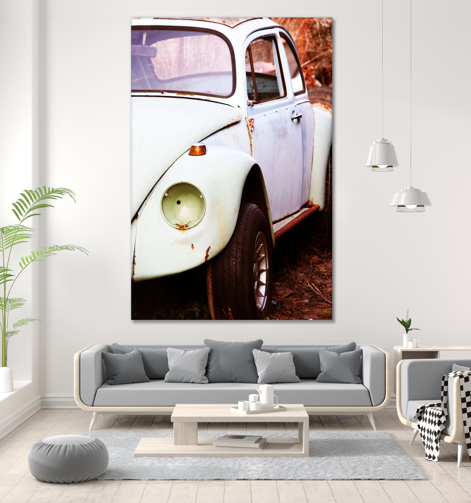 beetle vw by Roxane Barré on GIANT ART - fuchsia photo illustration