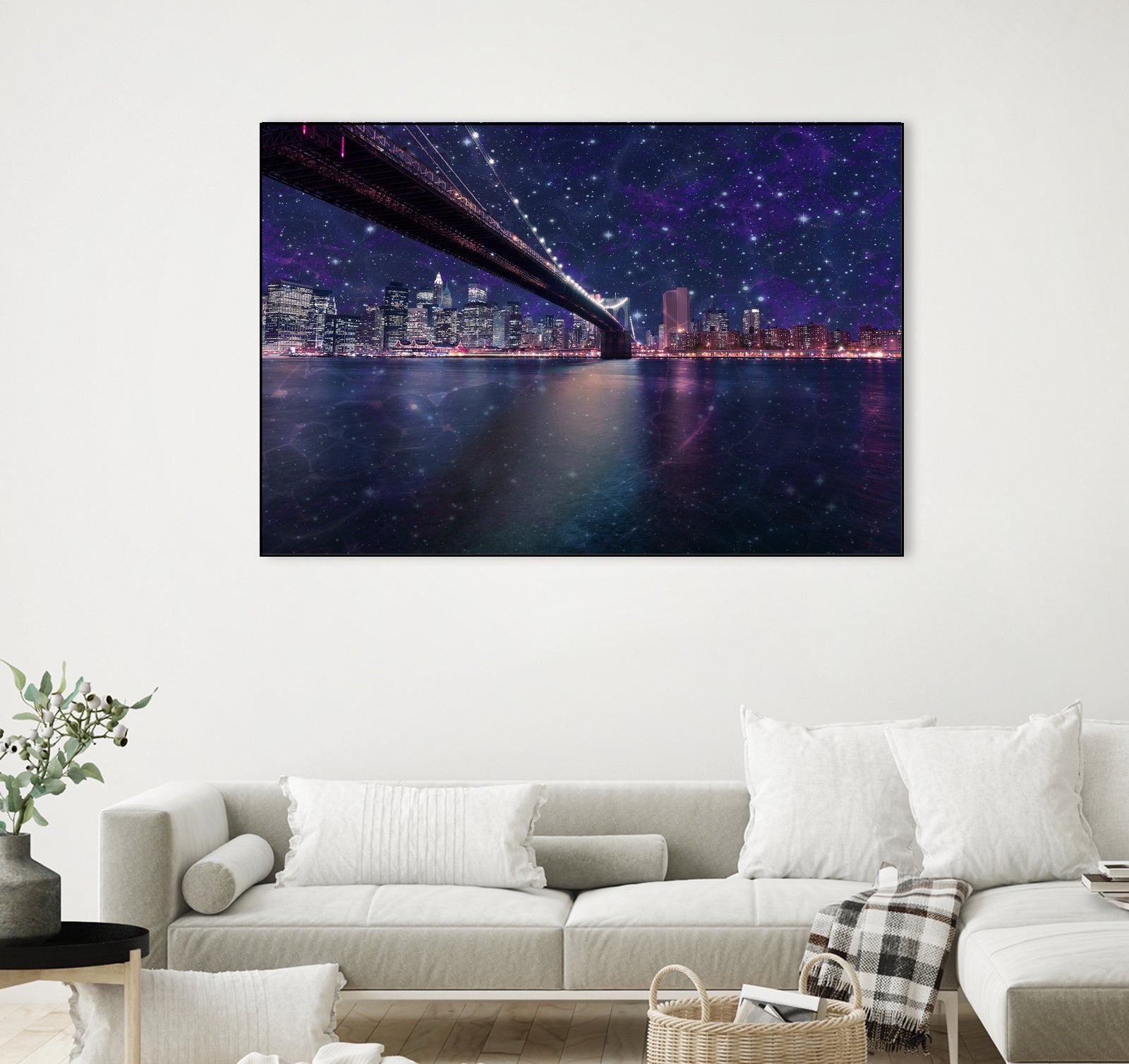 Spacey Manhattan Skyline by Susan Kline on GIANT ART - blue photo illustration