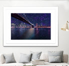 Spacey Manhattan Skyline by Susan Kline on GIANT ART - blue photo illustration