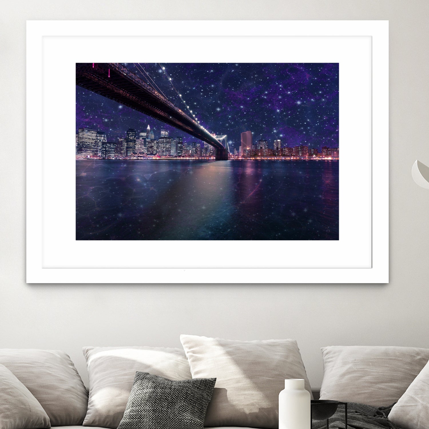 Spacey Manhattan Skyline by Susan Kline on GIANT ART - blue photo illustration