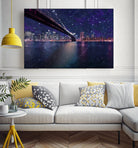 Spacey Manhattan Skyline by Susan Kline on GIANT ART - blue photo illustration