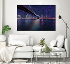 Spacey Manhattan Skyline by Susan Kline on GIANT ART - blue photo illustration