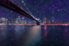 Spacey Manhattan Skyline by Susan Kline on GIANT ART - blue photo illustration