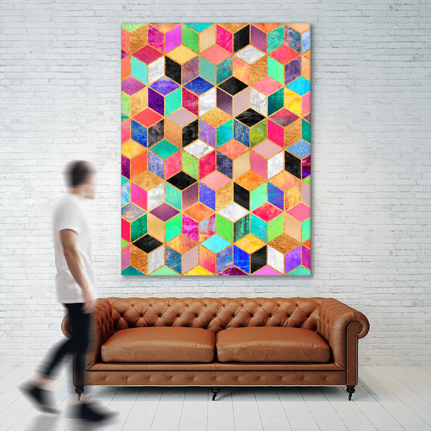 Colorful Cubes by Elisabeth Fredriksson on GIANT ART - pink digital painting