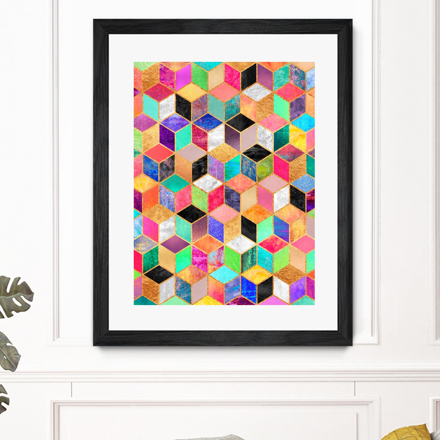 Colorful Cubes by Elisabeth Fredriksson on GIANT ART - pink digital painting