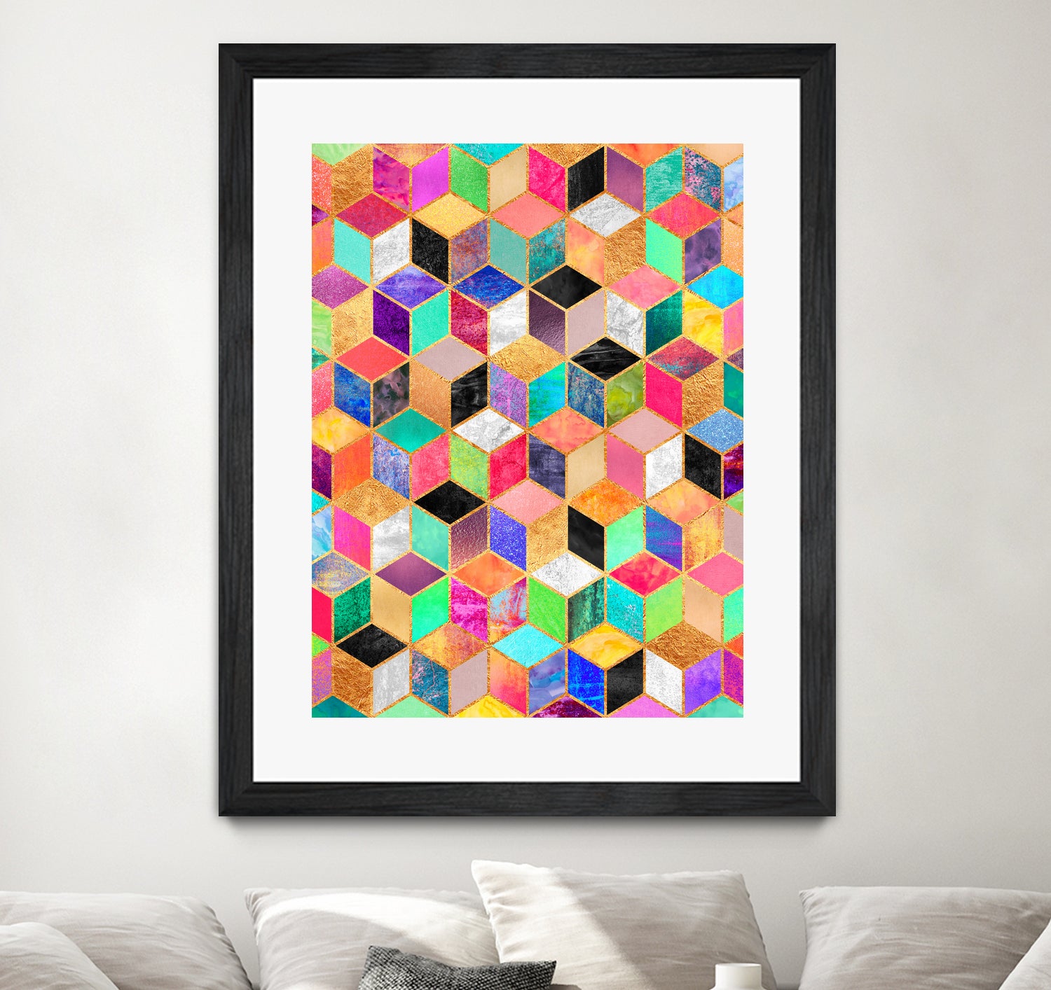 Colorful Cubes by Elisabeth Fredriksson on GIANT ART - pink digital painting